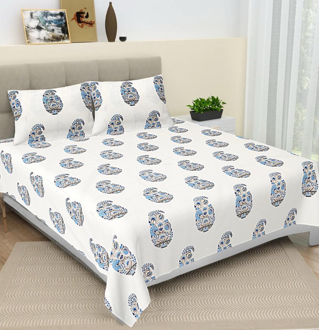Block printed Bedsheet